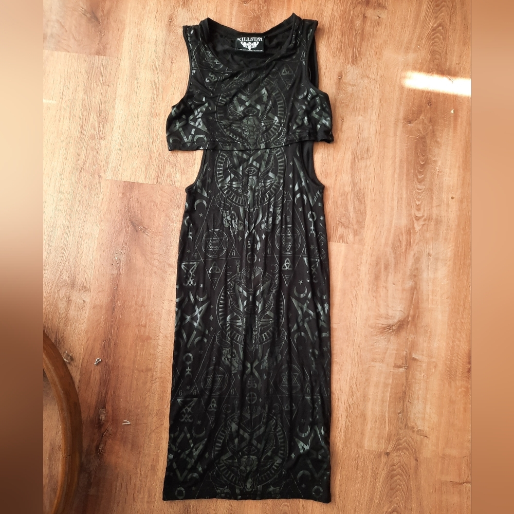 Killstar Black and Green Midi Dress